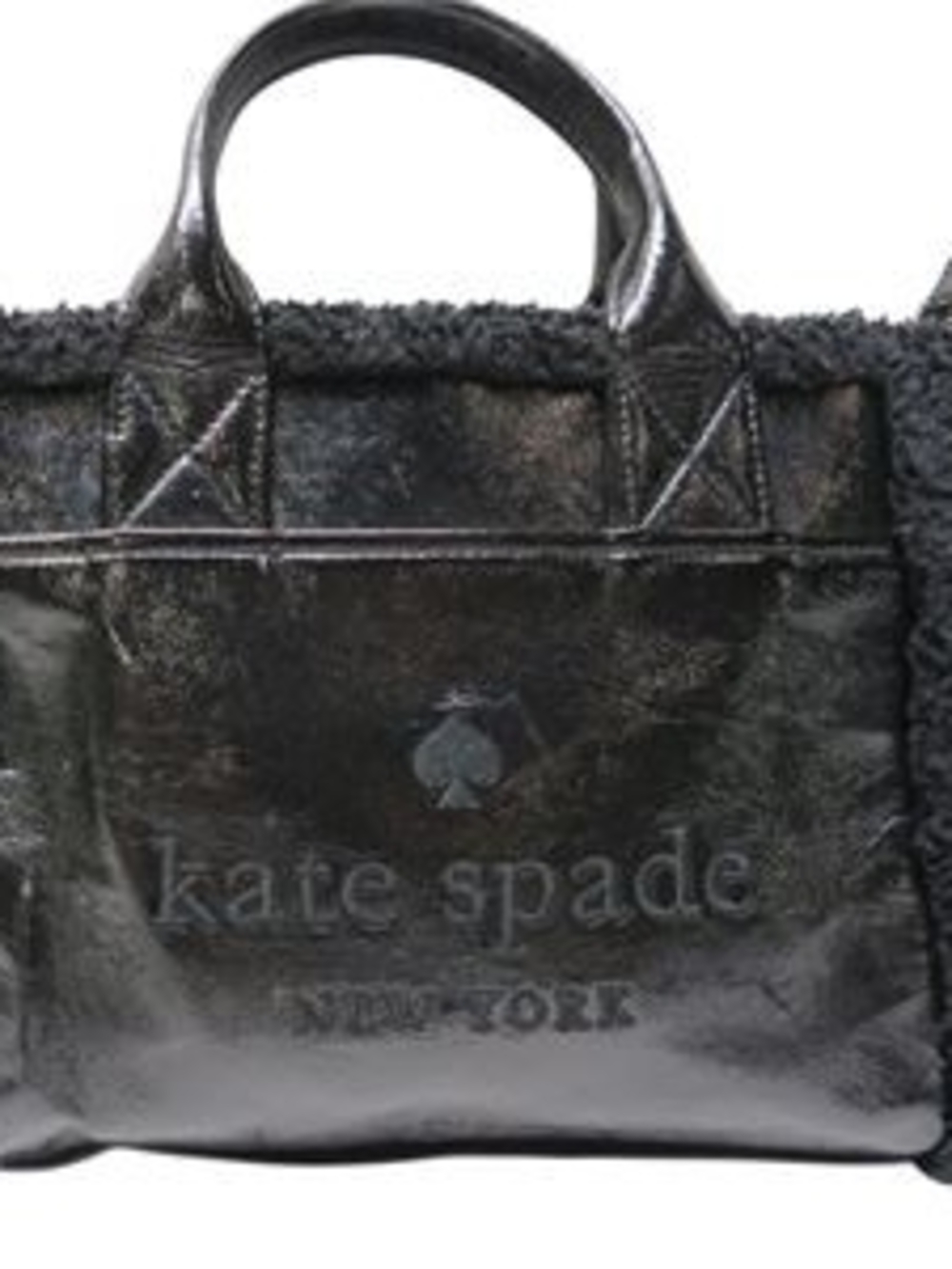 Kate Spade Black Tote Bag with Shearling Trim